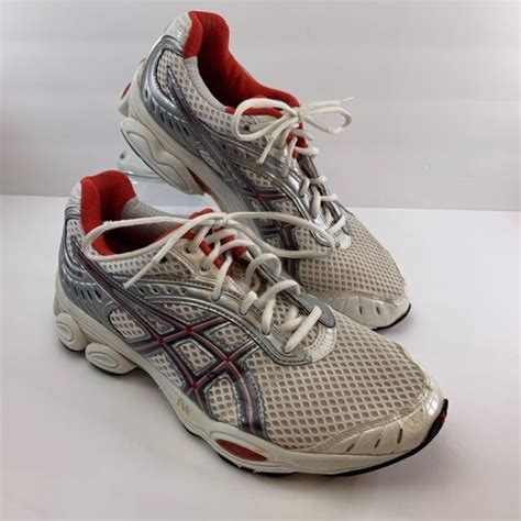 Asics Womens Gel Cumulus 10 Running Shoes White Tn894 Low Top Lace Up