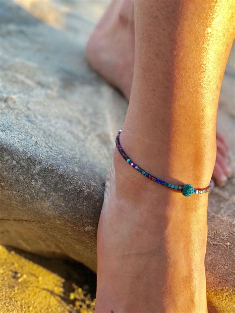 Turquoise Anklet Multicolor Ankle Bracelet Beach Anklet Etsy