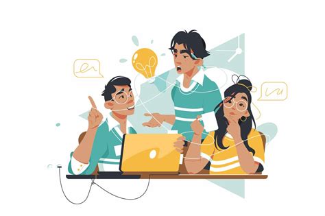 Group Of People Discuss Idea Vector Illustration