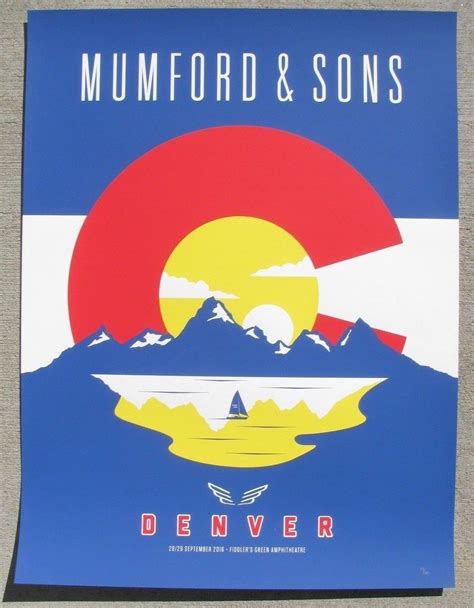 Mumford And Sons 2016 Denver Colorado 18x24 Rare Concert Print Gig