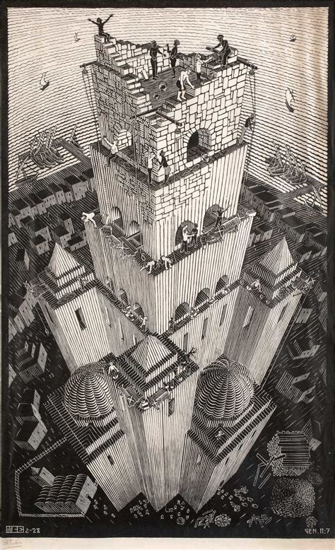 Maurits Cornelis Escher Toren Van Babel 1928 Mutualart