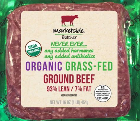 Marketside Butcher Organic Grass Fed 93 Lean 7 Fat Ground Beef 1