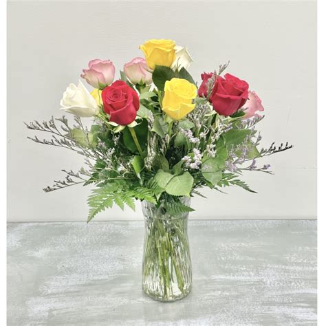 Dozen Premium Mixed Colors Roses Hilly Fields Florist