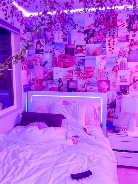 Aesthetic room with led lights. Edge LED Purple Lights | Neon room, Indie room, Indie room ...