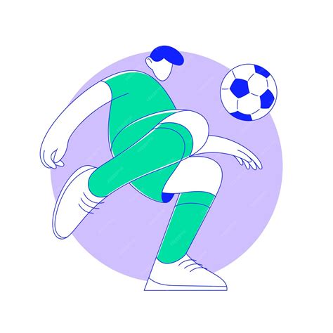 Jogador De Futebol Chuta A Bola No Fundo Lilás Ilustração Vetorial De