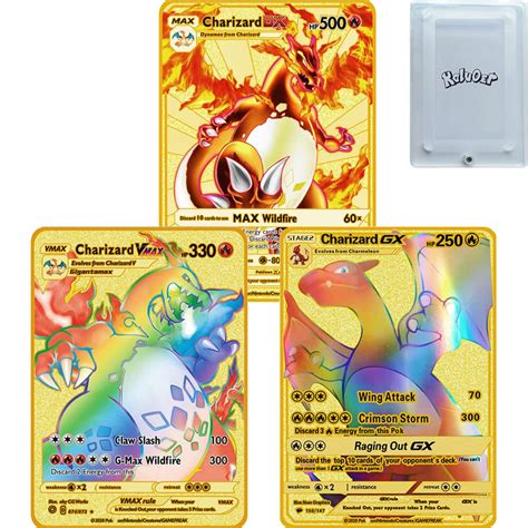 Buy Charizard Vmax Metal Gold Plated Card Charizard Vmax Dx Gx Metal