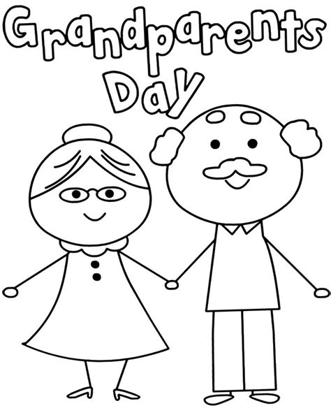 Free Grandparents Day Coloring Sheet Card