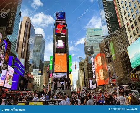 Times Square Is An Iconic Street Of New York City Street View