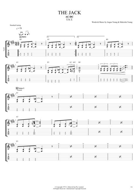 The Jack By Ac Dc Full Score Guitar Pro Tab
