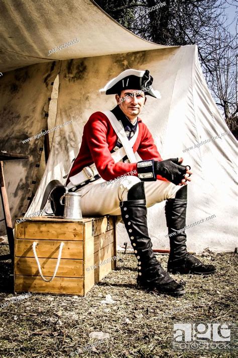 Redcoat British Soldier In A Camp United Kingdom 18th Century