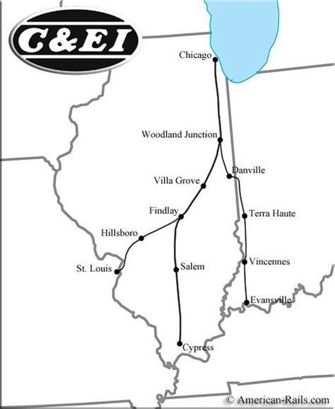The Chicago And Eastern Illinois Railroad Eastern Illinois Train Map
