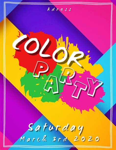Color Party Flyer Template Postermywall