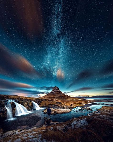 Magical Kirkjufell In Iceland Nature Photography Starry Night Sky