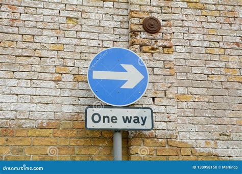 One Way Sign With Direction Arrow Stock Photo Image Of Direction