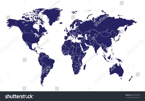 World Map Borders Vector Stock Vector Royalty Free 683078260