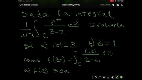 Ejemplo1 Fórmula Integral De Cauchy Youtube