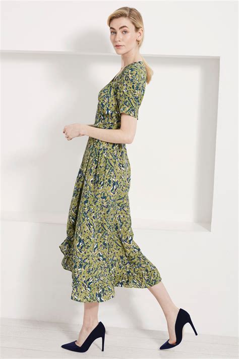 Devon Green Fleck Print Dress Libby London