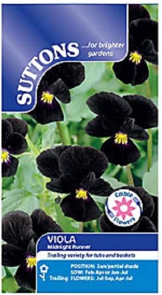 Suttons Seeds 136790 Viola Midnight Runner Seed Uk Garden