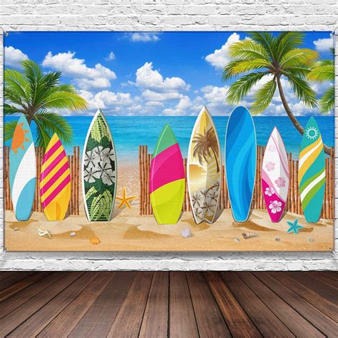 Surfboard Party Decorations Beach Backdrop Party Beach Surfboard