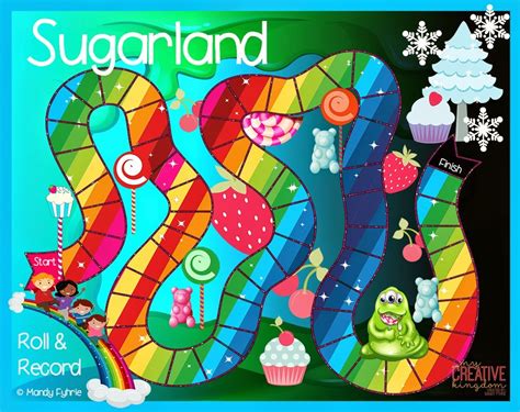 Kindergarten Castles Sugarland Board Game Printable Freebie Board