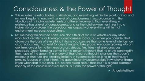 Consciousness And The Power Of Thought