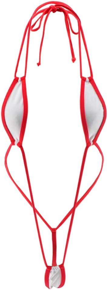Sheerylo Extreme Monokini Slingshot Bikini For Women Red White Amazon Com Au Fashion