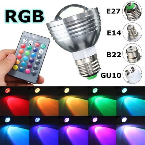 Led Light Bulb E27b22gu10e14 5w Dimmable Rgb Color Changing Led Spot