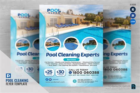 Pool Cleaning And Repair Flyer Graphic By PSDPixel Creative Fabrica