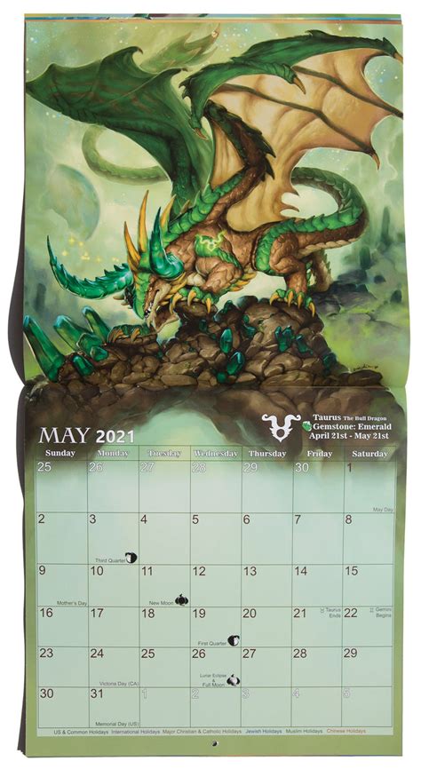 2021 Zodiac Dragons Calendar Sixthleafclover Studios