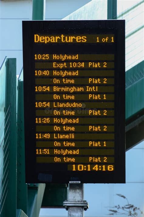 Railway Station Departures Board Editorial Image Image Of Llanelli