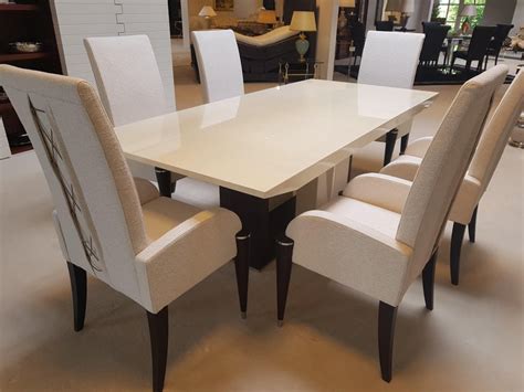 Assembled kitchen & dining room chairs : White Fabric Dining Chairs with Black Fluted Legs For Sale ...