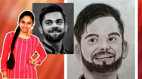 How To Draw Cricketer Virat Kohili Pencil Drawingcricketer Virat
