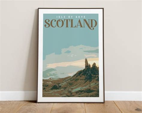 Scotland Travel Poster Isle Of Skye Digital Download Etsy England