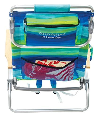 Tommy Bahama 5 Position Classic Lay Flat Folding Backpack Beach Chair