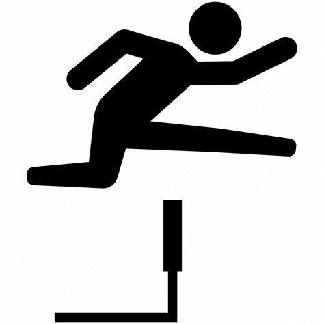 Athletics Hurdle Hurdling Jumping Race Running Icon Download On