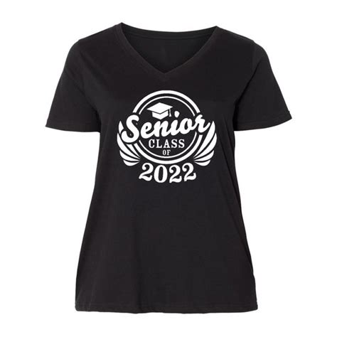 Inktastic Senior Class Of 2022 In White With Graduation Cap Womens
