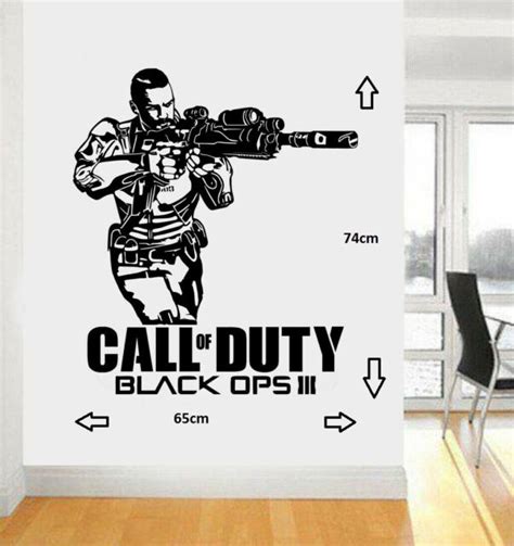 Call Of Duty Black Ops 3 Style Ps4 Xbox Teen Room Vinyl Wall Art Decal