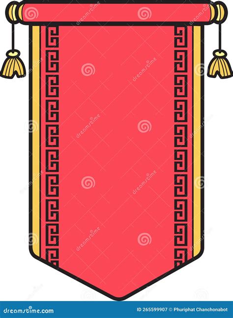 Hand Drawn Chinese Scroll Illustration Stock Vector Illustration Of