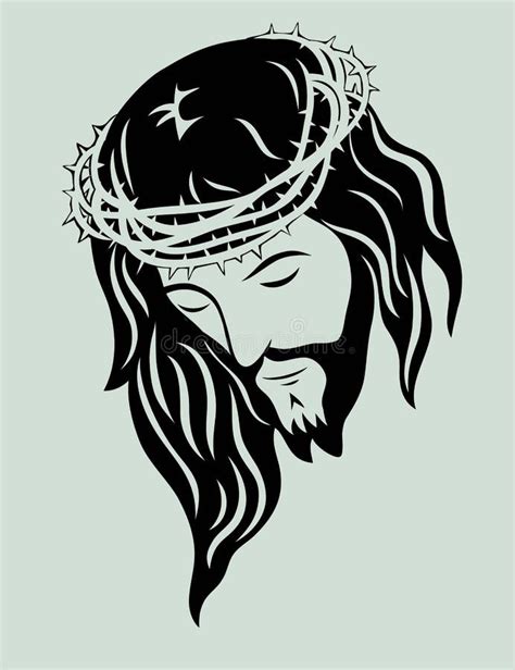 Jesus Christ Face Stock Vector Illustration Of Drawing 55486784
