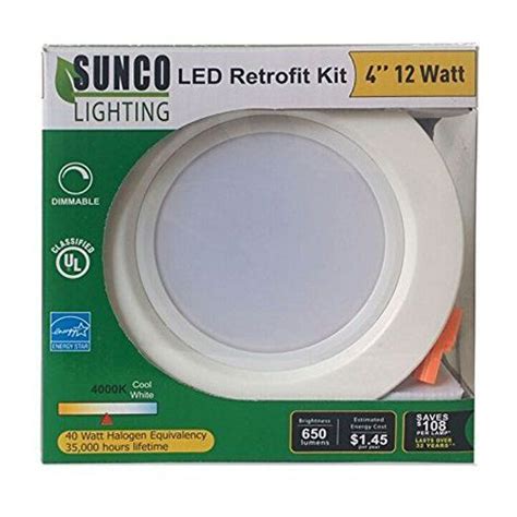 After installation, the light shines down from a hole in the ceiling, which does not alter the design of the room. Sunco Lighting 11W 4-inch ENERGY STAR UL-listed Dimmable ...