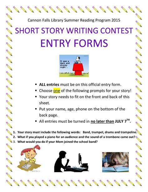 Short Story Writing Contest Cannon Falls Library