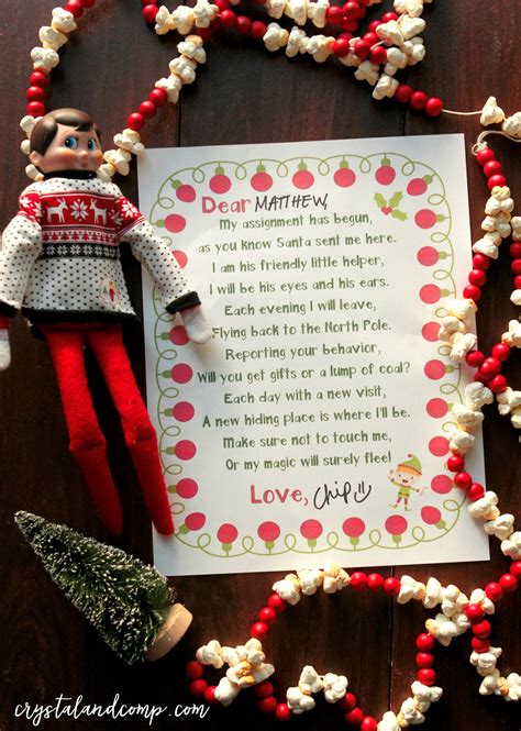 Elf On The Shelf Welcome Letter Printable