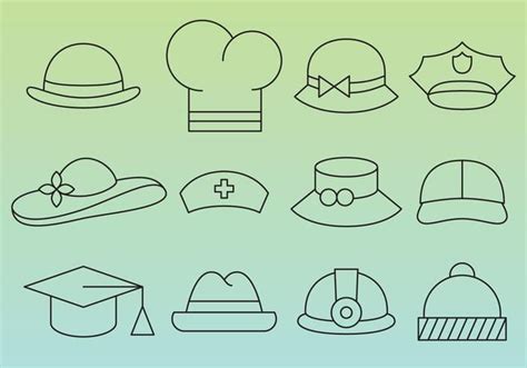 Hat Line Icons Ai Vector Uidownload