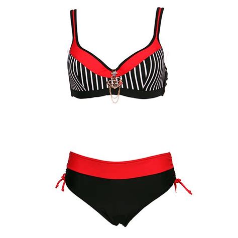Buy Andzhelika Sexy Striped Bikinis Women Swimsuit Patchwork Large Cup
