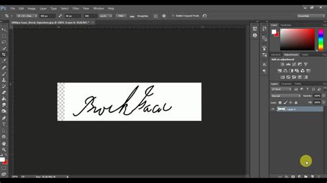 How To Resize My Signature 300px X 80px In Photoshop Youtube