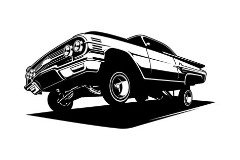 Lowrider Classic Vector Illustration Transportation Illustrations