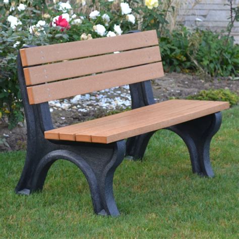 Polly Products Deluxe Commercial Grade Recycled Plastic Park Bench