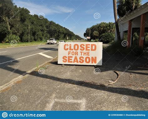 Closed For The Season Sign Central Florida Editorial Stock Photo