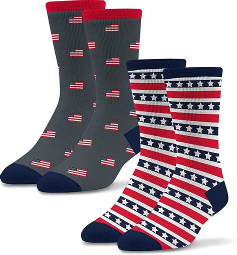 Socktastic Mens Usa Americana Socks 2 Pack Fun American Socks For Men Fits Shoe