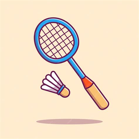 Premium Vector Badminton Racket With Shuttlecock Icon Illustration Sport Icon Concept